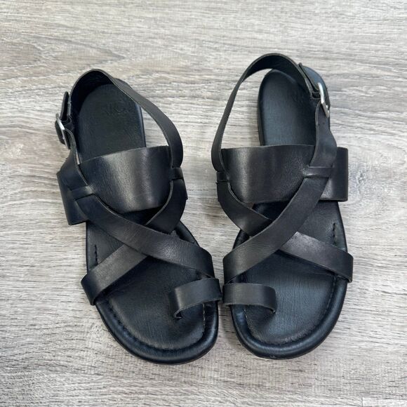 Sarto by Franco Sarto Gia Women’s 8.5M Black Leather Strap Sandals - Picture 1 of 6